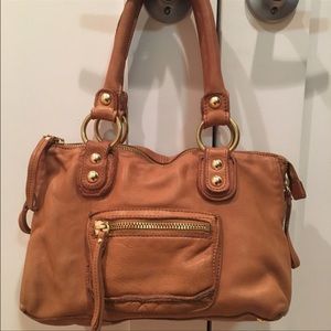 Brown Leather Shoulder Bag LINEA PELLE